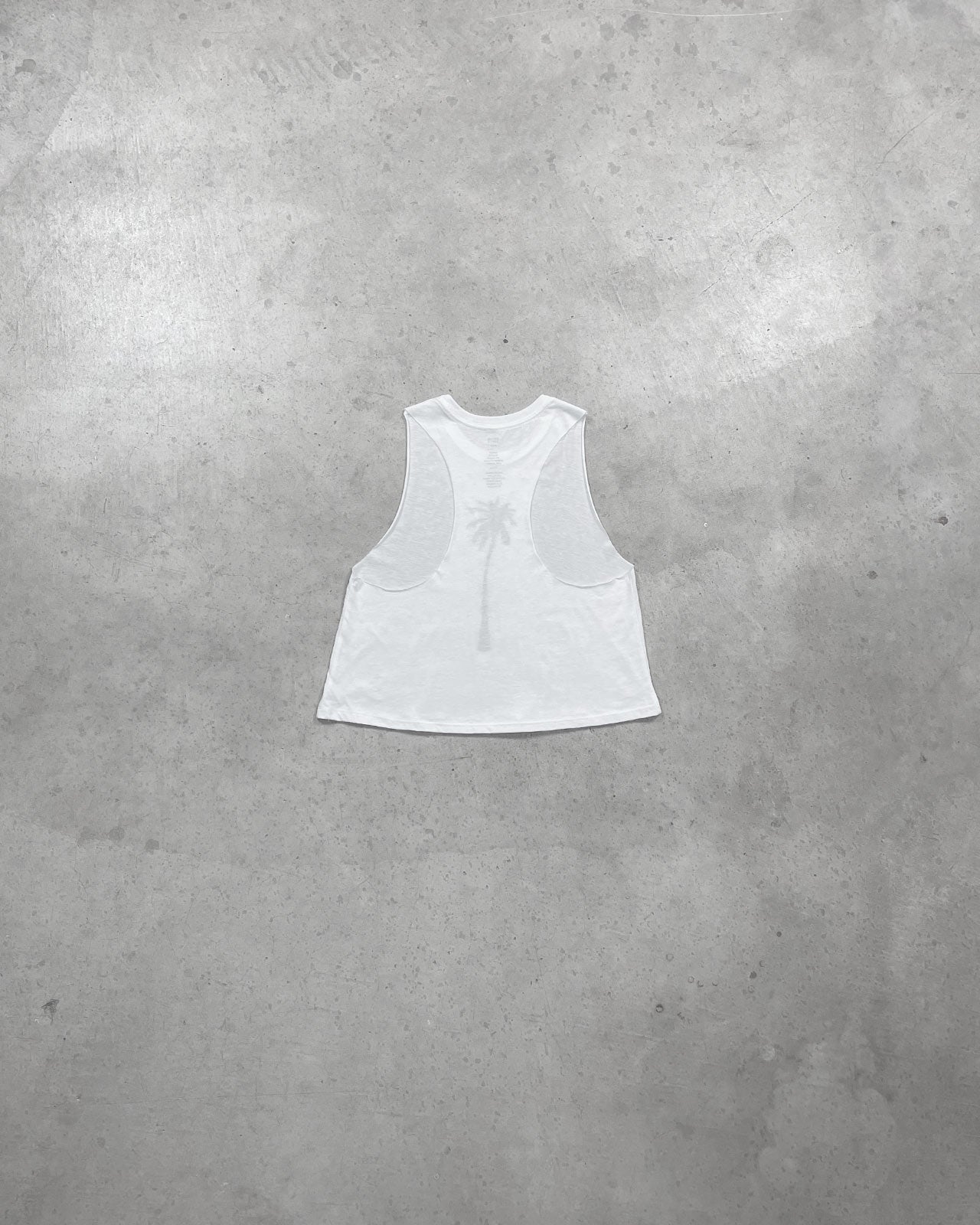 SLEEVELESS CROPPED RACERBACK TANK - PALMS