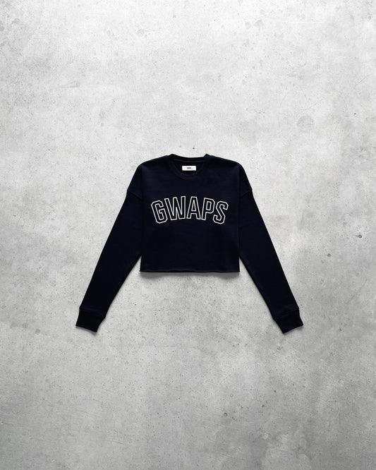 CROPPED CREW SWEATER